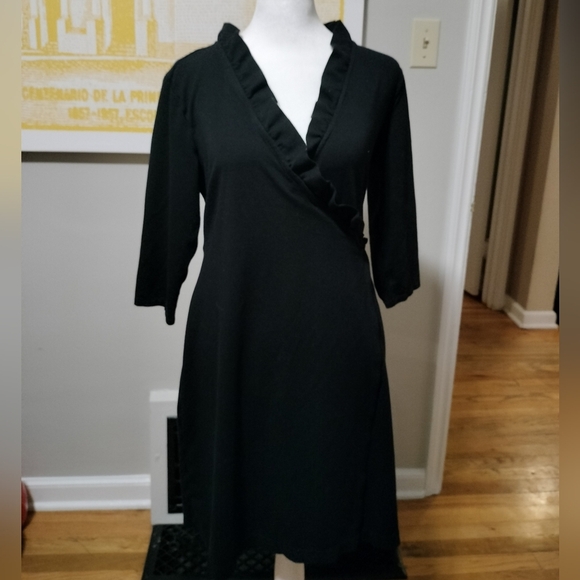 Ann Taylor Elegant Black Wrap Dress - Picture 1 of 9